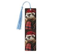 Marque-pages en bois avec pompons, modèle de mode française - Marqueurs de livre en bois pour les amateurs de livres, les enseignants et les cadeaux