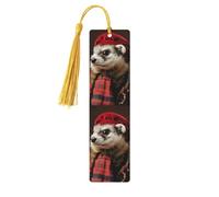 Marque-pages en bois avec pompons, modèle de mode française - Marqueurs de livre en bois pour les amateurs de livres, les enseignants et les cadeaux