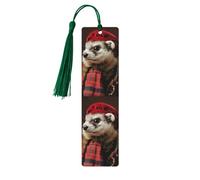 Marque-pages en bois avec pompons, modèle de mode française - Marqueurs de livre en bois pour les amateurs de livres, les enseignants et les cadeaux