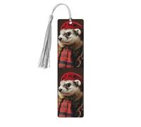 Marque-pages en bois avec pompons, modèle de mode française - Marqueurs de livre en bois pour les amateurs de livres, les enseignants et les cadeaux