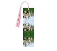 Marque-pages en bois d'alpaga avec pompon pour femmes, hommes, amateurs de livres, marque-pages pour étudiants, enseignants, lecture