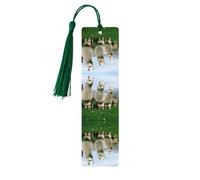 Marque-pages en bois d'alpaga avec pompon pour femmes, hommes, amateurs de livres, marque-pages pour étudiants, enseignants, lecture