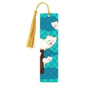 Marque-pages en bois doré avec pompon mignon petit raton laveur, pour les amateurs de livres, marque-pages cadeaux de lecture