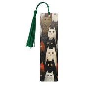 Marque-pages en bois imprimé chat beaux accessoires pour hommes femmes amateurs de livres