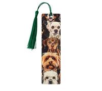Marque-pages en bois imprimé chiens beaux accessoires pour hommes femmes amateurs de livres