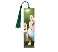Marque-pages en bois imprimé de chiens Corgi - Accessoires pour homme et femme - Pour les amateurs de livres