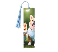 Marque-pages en bois imprimé de chiens Corgi - Accessoires pour homme et femme - Pour les amateurs de livres
