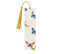 Marque-pages en bois imprimé double face avec fleurs, oiseaux et papillons - Cadeau d'anniversaire pour homme et femme - Pour les amateurs de livres