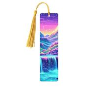 Marque-pages en bois imprimé double face avec lune noire, papillons et ciel étoilé - Accessoires de livre artistique - Cadeaux d'anniversaire pour homme et femme - Pour les amateurs de livres