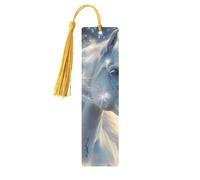 Marque-pages en bois imprimé double face avec un cheval blanc sur les nuages, accessoires de livre artistique, cadeaux d'anniversaire pour hommes et femmes pour les amateurs de livres