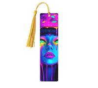 Marque-pages en bois imprimé double face en forme de chapeau de champignon pour fille, accessoires de livre artistique, cadeaux d'anniversaire pour hommes et femmes, cadeaux pour les amateurs de