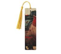 Marque-pages en bois imprimé double face en forme de cochon mécanique géant, accessoires de livre artistique, cadeaux d'anniversaire pour hommes et femmes, cadeaux pour les amateurs de livres