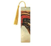 Marque-pages en bois imprimé double face motif cheval mécanique du désert - Accessoires de livre artistique - Cadeaux d'anniversaire pour homme et femme - Pour les amateurs de livres