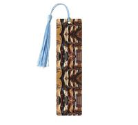 Marque-pages en bois imprimé guitare musicale avec pompon pour lecteurs et amateurs de livres - Cadeaux artistiques faits à la main pour enseignants, collègues, décoration de bureau.