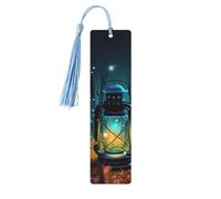 Marque-pages en bois - Marque-pages Lucioles et Pompons, Marque-pages en bois vintage créatifs pour les amoureux des livres, Marque-pages de lecture faits main, Cadeau de Noël pour hommes et femmes