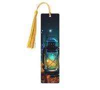 Marque-pages en bois - Marque-pages Lucioles et Pompons, Marque-pages en bois vintage créatifs pour les amoureux des livres, Marque-pages de lecture faits main, Cadeau de Noël pour hommes et femmes