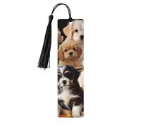 Marque-pages en bois représentant de mignons chiens, pour femmes et hommes. Marque-pages faits main pour les amoureux des livres. Étiquettes en bois pour la lecture, marque-pages rectangulaires avec p