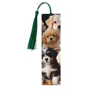 Marque-pages en bois représentant de mignons chiens, pour femmes et hommes. Marque-pages faits main pour les amoureux des livres. Étiquettes en bois pour la lecture, marque-pages rectangulaires avec p