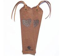 Marque Pages en Cuir Fait Main | Marque-pages Pour Femmes, Filles et Amoureux Avec un Motif de Coeur | 2 Signet Pour Livre en Cuir Véritable avec Glands - Cadeau Idéal Pour Les Lecteurs