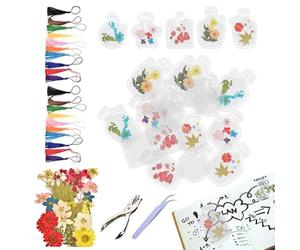 Marque-pages en Fleurs Séchées Autocollants de Fleurs Séchées en Pots Clair