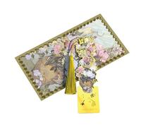 Marque-pages en métal avec pampilles en forme de peinture à l'huile - Marqueur de page - Fleur creuse - Cadeau pour les amateurs de livres - Art pour les lecteurs