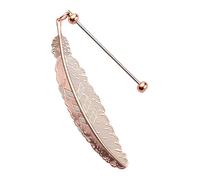 Marque-pages en métal avec plumes et perles - Cadeau élégant pour les amateurs de livres