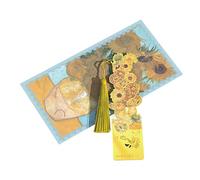 Marque-pages en métal avec pompons en forme de fleur creuse pour les amateurs de livres, les enseignants, les artistes creux en métal