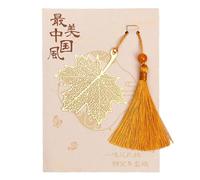 Marque-pages en métal creux portable motif érable classique étudiant bureau lecture accessoire cadeau décoratif Biloba