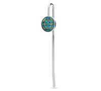 Marque-pages en métal en acier inoxydable avec motif mandalas floraux en verre cristal pour l'école, le bureau, les fournitures de bureau
