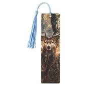 Marque-pages en métal imprimé cerf sauvage nature pour femme - Cadeau idéal pour les amateurs de livres Bleu ciel