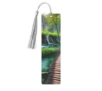 Marque-pages en métal imprimé du parc national des lacs de Plitvice - Taille S - Gris - Léger - En aluminium - Pour livres, journaux et cadeaux, idéal pour les amateurs de livres, décoration de