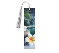 Marque-pages en métal imprimé fleur tropicale et pierre zen, cadeau idéal pour les amateurs de livres, gris
