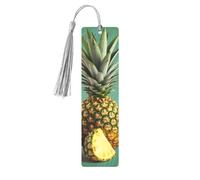 Marque-pages en métal imprimé fruits tropicaux ananas M - Marqueur de livre léger en aluminium gris pour livres, journaux et cadeaux, idéal pour les amateurs de livres, décoration de vacances et