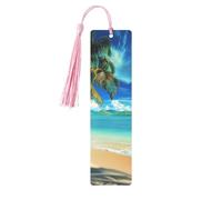 Marque-pages en métal imprimé palmier tropical hawaïen pour femme - Cadeau idéal pour les amateurs de livres Rose