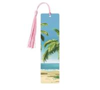 Marque-pages en métal imprimé palmier tropical pour femme - Cadeau idéal pour les amateurs de livres Rose