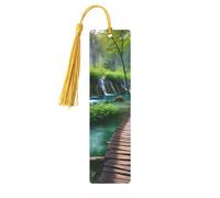 Marque-pages en métal imprimé Parc national des lacs de Plitvice - M - Marqueur de livre en aluminium léger doré pour livres, journaux et cadeaux, idéal pour les amateurs de livres, décoration de