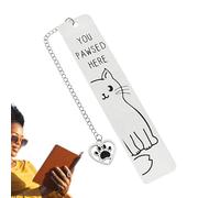 Marque-pages en métal - Pendentif patte de chat pour femme - Accessoires uniques, fournitures de lecture, marque-page animal pour enseignants, école, maison