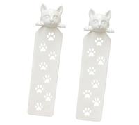 Marque-pages en plastique sur le thème des chatons, 2, White | Pour les lecteurs étudiants amoureux des livres d ' anniversaire, aide à la lecture Portable pour livres