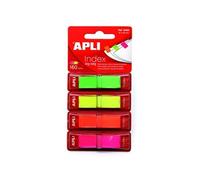 Marque-pages en Zig-zag - 45x12 mm - 40 index par couleur - Couleurs fluos Jaune, vert, orange, rose