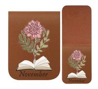 Marque-pages esthétiques - Clip en cuir PU | Marque-pages magnétiques vintage pour lecture, étude, journal, planificateur, cahier, école, bureau, filles, adolescents, hommes, enseigner