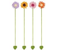 Marque-pages esthétiques et amusants - Porte-pages floraux, marque-pages mignons, accessoires floraux au crochet, décoration de lecture | Marque-pages décoratifs pour étudiants, enseignants, bureau