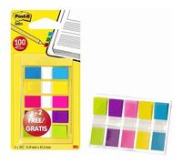 Marque-pages étroits - POST-IT - Lot de 100 - Couleurs vives - Mixte