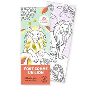 Marque-pages - Fort comme un lion 35 marque-pages à colorier - Marion Blanc - Rue Des Enfants - broché - Document jeunesse