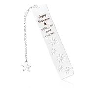 Marque-Pages Happy Retirement, en Acier Inoxydable Marque-Pages Cadeau de Retraite Fleur Creuse avec Chaîne d'Extension pour Collègues Retraités Patrons Amis