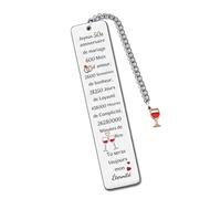 Marque-Pages Joyeux 50e Anniversaire De Mariage Cadeau Pour Femme Homme Unique Apprécier 50ans Mariage Personnalisé Femme Mari Romantique Amour Âme Soeur Souvenirs Noces d'or Livre Accessoire