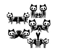 Marque-pages Magnétiques - 10 Pièces Signet Magnétique Chat Squelette | Accessoires de Lecture pour Passionnés de Livres | Idée Cadeau pour Étudiants Enseignants Lectrices Adultes Femmes