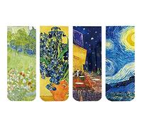 Marque-Pages magnétiques 4 pièces/Ensemble peintures de renommée Mondiale Aimant rétro Van Gogh Ciel étoilé Livre pour Les étudiants