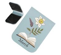 Marque-pages magnétiques en cuir avec fleurs, motifs floraux, marqueurs de page magnétiques alphabet de 12 mois | Parfait pour, étudiants, enseignants, femmes, hommes