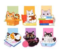 Marque-pages magnétiques - marqueurs de lecture pour étudiants amateurs de livres | Papier laminé avec forte adhérence magnétique, clips de page sur le thème des chats, support de page pliable