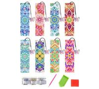 Marque-pages Peinture Diamant, Cadeau pour fille de 10 ans Lot de 8 Mandalas | Kit de bricolage DIY pour anniversaire enfant | Jouet pour adolescents et adultes